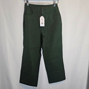 Universal Standard Twill Crop Pants Duffle Bag Green USPA0632 Size 0